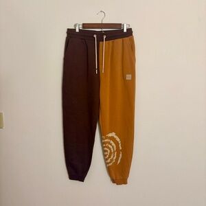 Urbnidnty Two-Tone Brown and Tan Sweatpants Mens Medium Casual Streetwear